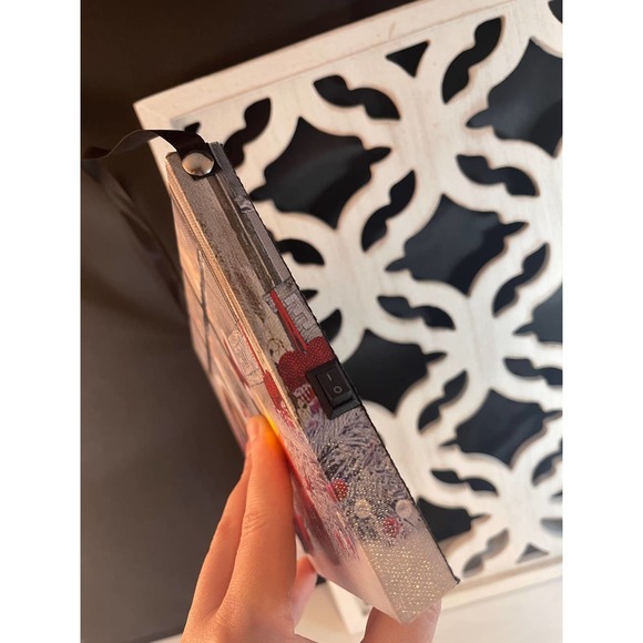 Lighted Dachshund Santa Hat‎ Holiday Scene Canvas Wall Hanging Tested & Works - Picture 5 of 10